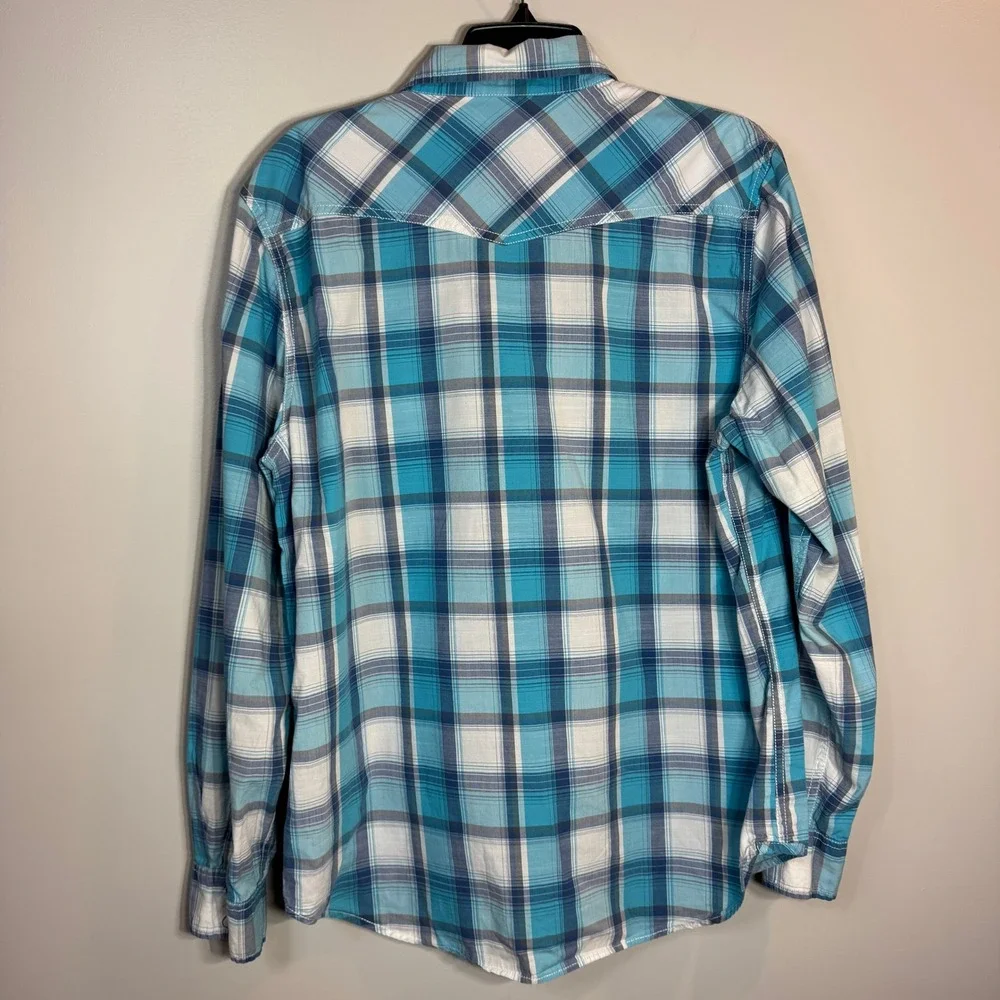 American Eagle Outfitters Long Sleeve Snap Button Shirt Mens L‎ Vintage Fit
